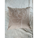 COJÍN ROSA BEIGE LÍNEA BLANCA