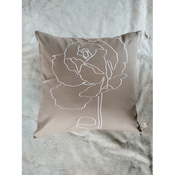 COJÍN ROSA BEIGE LÍNEA BLANCA