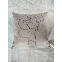 COJÍN ROSA BEIGE LÍNEA BLANCA