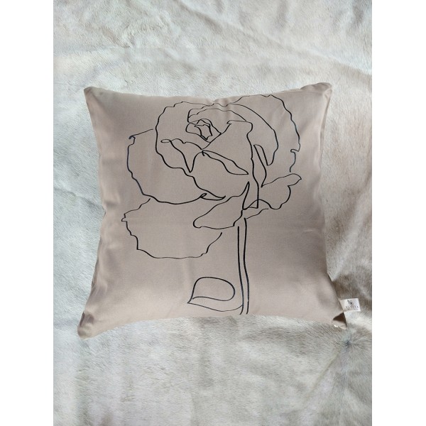 COJÍN ROSA BEIGE LÍNEA BLANCA